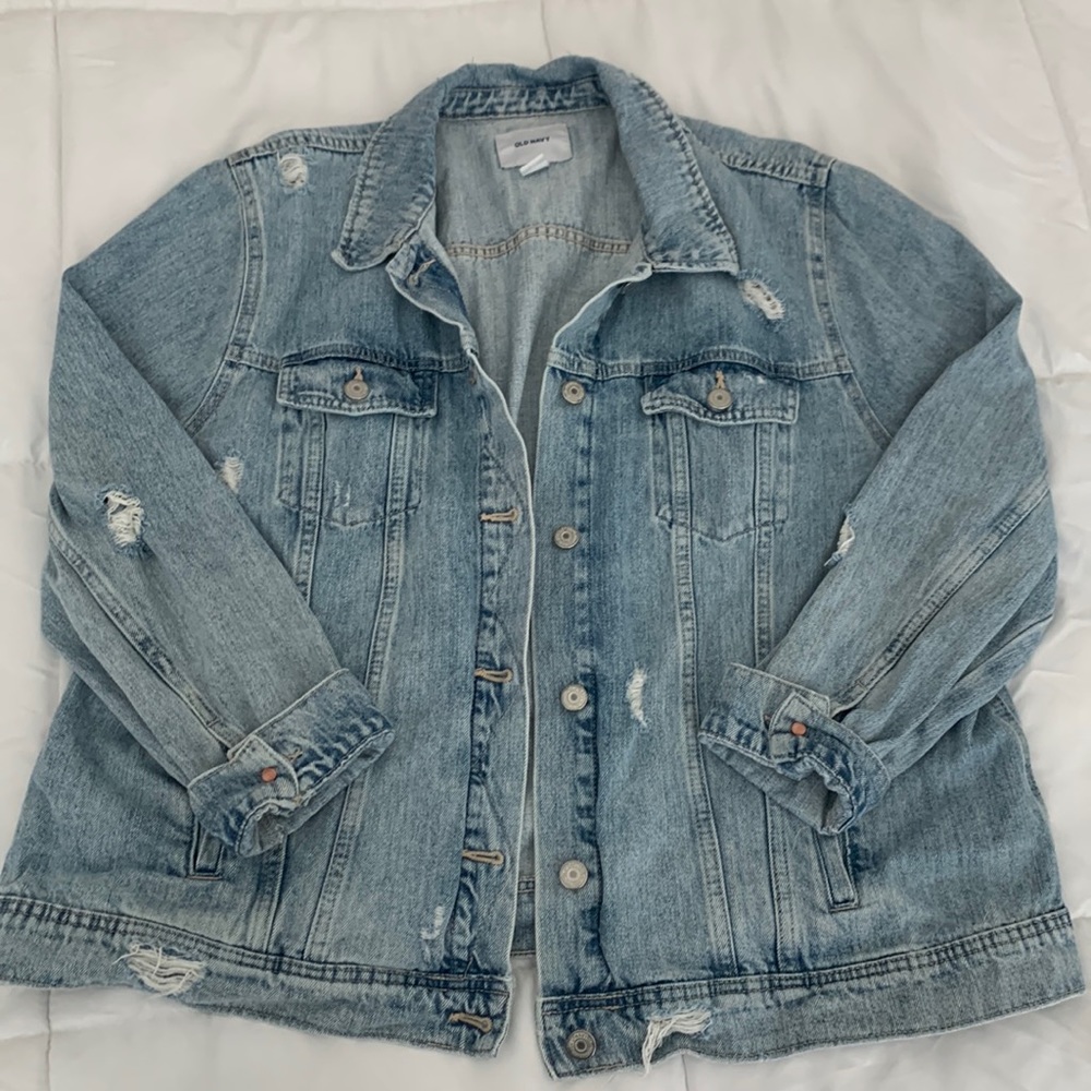 Oversized Old Navy Distressed Denim Jacket